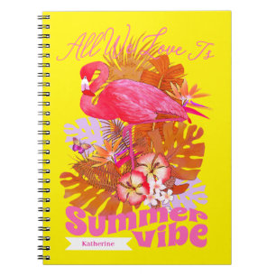 Flamingo Sommer Gelb Notizblock