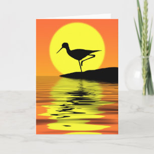 Flamingo-Sonnenuntergang-Gruß-Karte Karte