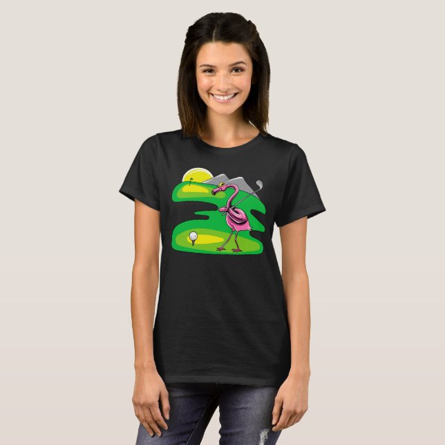 Flamingo spielen Golf Flamingo Liebhaber Golf T -  T-Shirt (Vorne ganz)