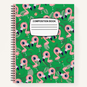 Flamingo Spiralkomposition Notizbuch