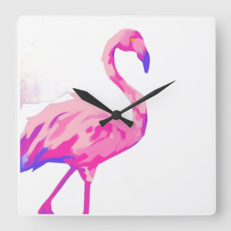 Flamingo Square Clock Quadratische Wanduhr