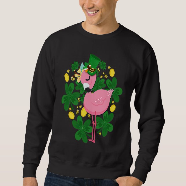 Flamingo St Patrick Day Pink Bird Sweatshirt (Vorderseite)