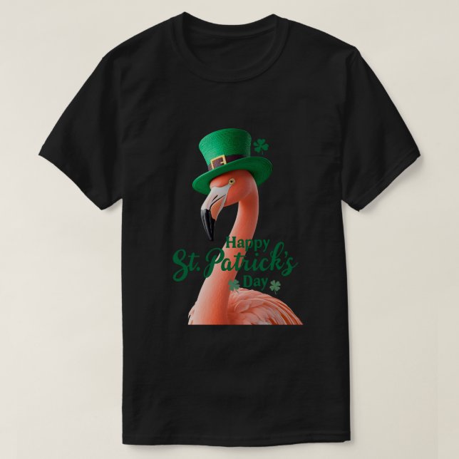 Flamingo St. Patrick’s Day T-Shirt | Hübsches Iris (Design vorne)