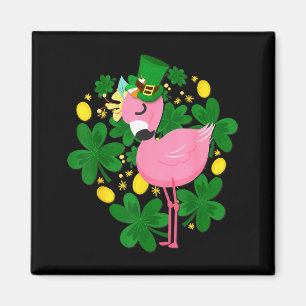 Flamingo St. Patrick's Day Lustiges Nk-Vogelliebha Magnet