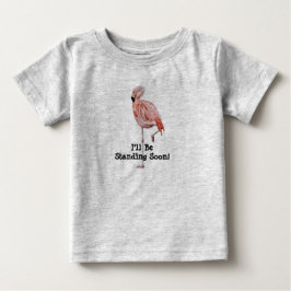 Flamingo Stehend Baby T - Shirt Stehend bald