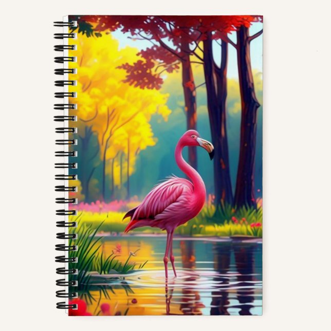 Flamingo Stehend im See-365476 Notizbuch (Vorderseite)