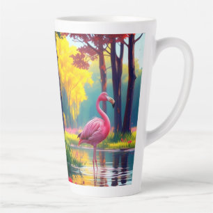 Flamingo steht im See-36547 Milchtasse