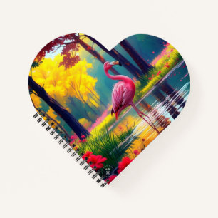 Flamingo steht im See-36547 Notizbuch