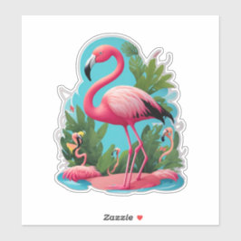 Flamingo-Sticker Fügen Sie Ihrem Wind einen Pink-S Aufkleber