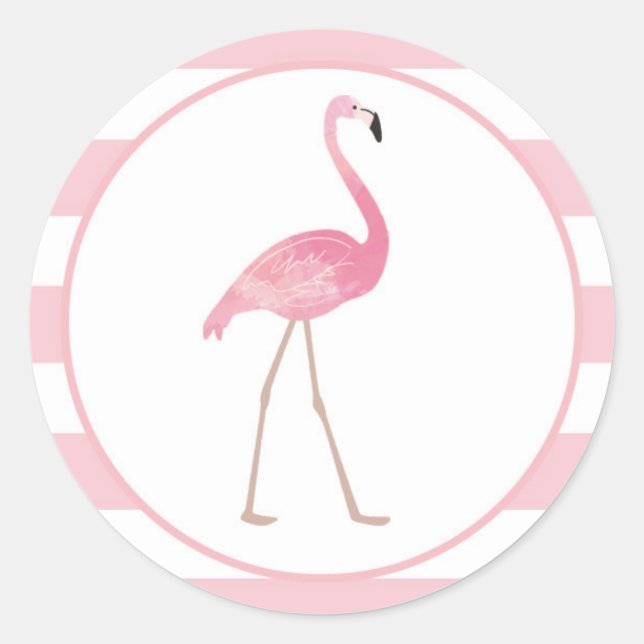 Flamingo Sticker Pink Streifen (Vorderseite)