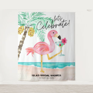 Flamingo Strand Cocktail Tropicale Hochzeits-Party Wandteppich