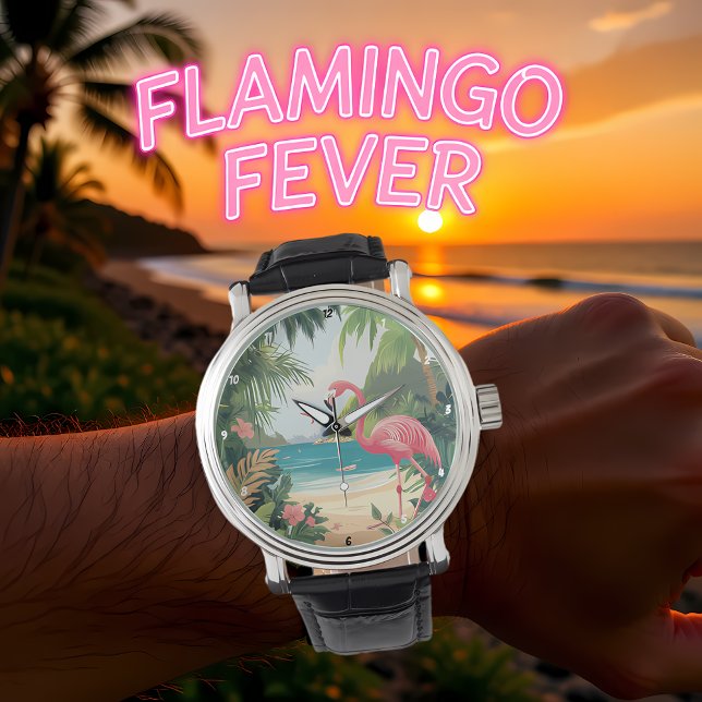 Flamingo Strand Tropical  Armbanduhr (Von Creator hochgeladen)