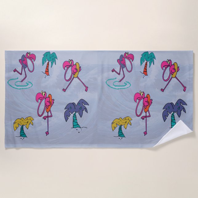 Flamingo-Strandtuch Strandtuch (Vorderseite)