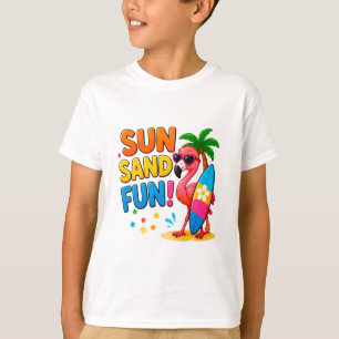 ☀️ Flamingo-Strandurlaubsstil für Kinder 🌴 T-Shirt