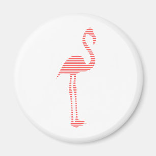 Flamingo - Streifen - Rosa und Weiß Magnet