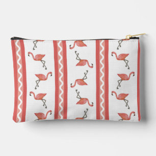 Flamingo Stripe Zipper Pouch Zubehörtasche