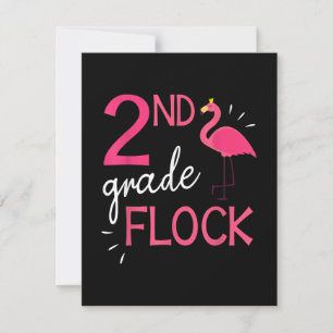 Flamingo Student Senior Happy 2nd Grade Flock Einladung
