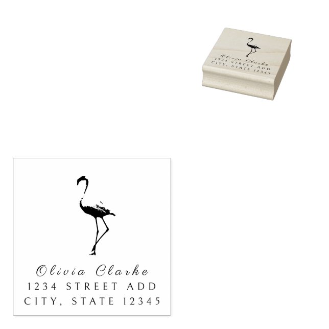 Flamingo Stylish Script Gummistempel (Stempel)