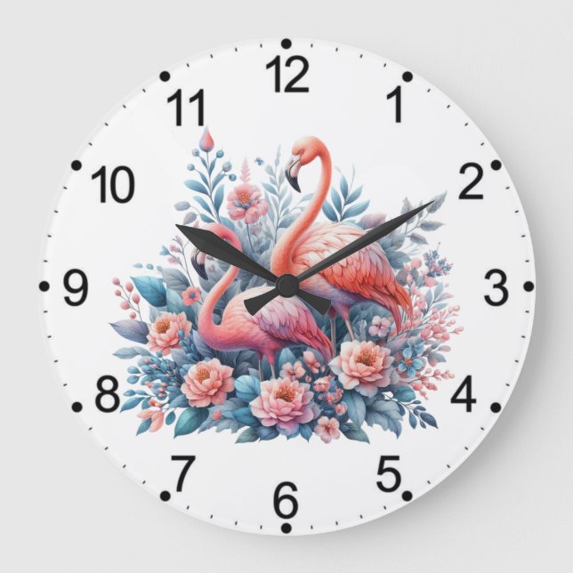 Flamingo Sublimierung-95158 Große Wanduhr (Vorderseite)
