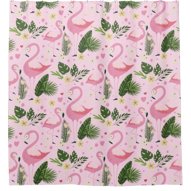 Flamingo Summer Collection 1 Design 8 Duschvorhang (Vorderseite)