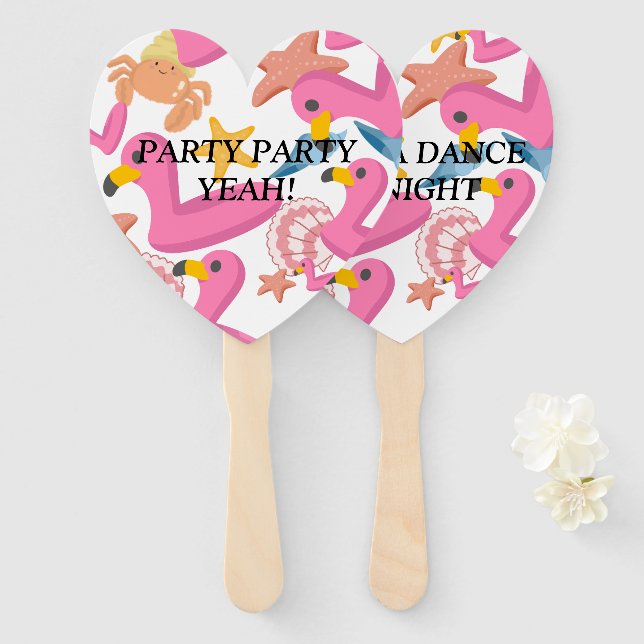 Flamingo summer party fächer (Vorne und Hinten)