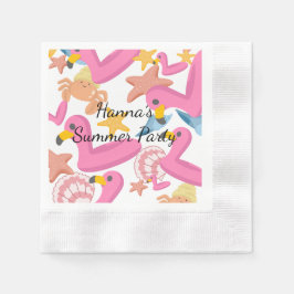 Flamingo summer party serviette