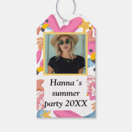 Flamingo summer party with photo geschenkanhänger