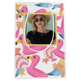 Flamingo summer party with photo mittlere geschenktüte