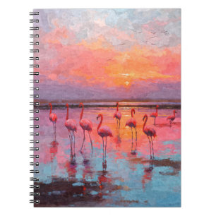 Flamingo Sunset Reflections Notebook Notizblock