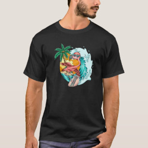 Flamingo Surfer surfen in den Wellen T-Shirt