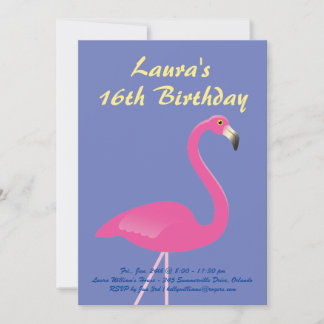 Flamingo Sweet 16 Geburtstagsparty Einladung - lil
