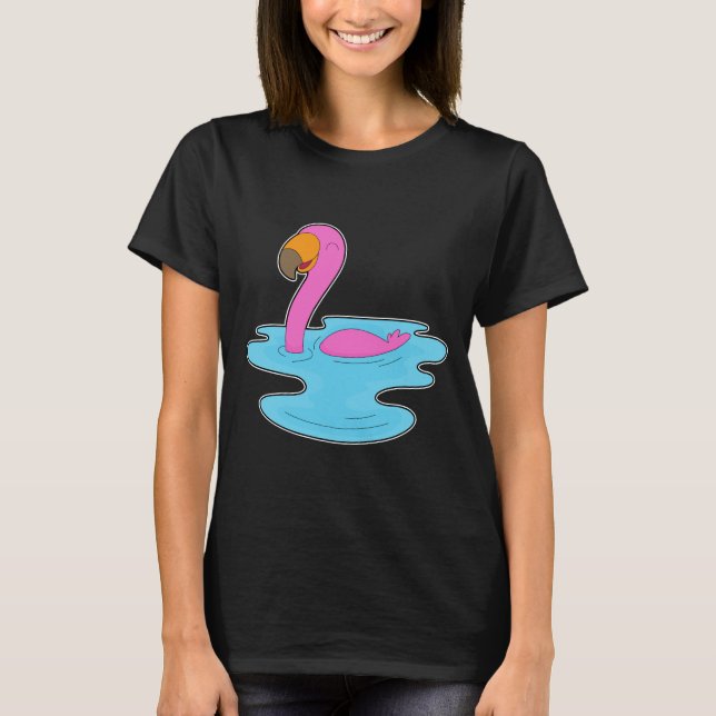 Flamingo Swimming T-Shirt (Vorderseite)