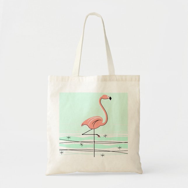 Flamingo-Taschen-Taschengrün Tragetasche (Vorne)