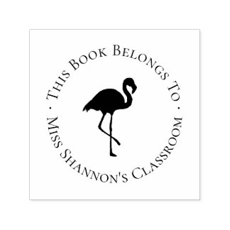 Flamingo Teacher Buchzeichen Label Gumber Permastempel