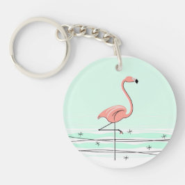 Flamingo Text zurück Acryl Schlüsselanhänger grün