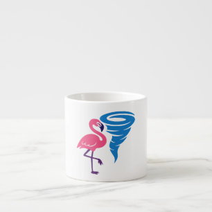 Flamingo Tornado Bold Moderne Graphic Art Espressotasse