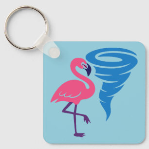 Flamingo Tornado Bold Moderne Graphic Art Schlüsselanhänger