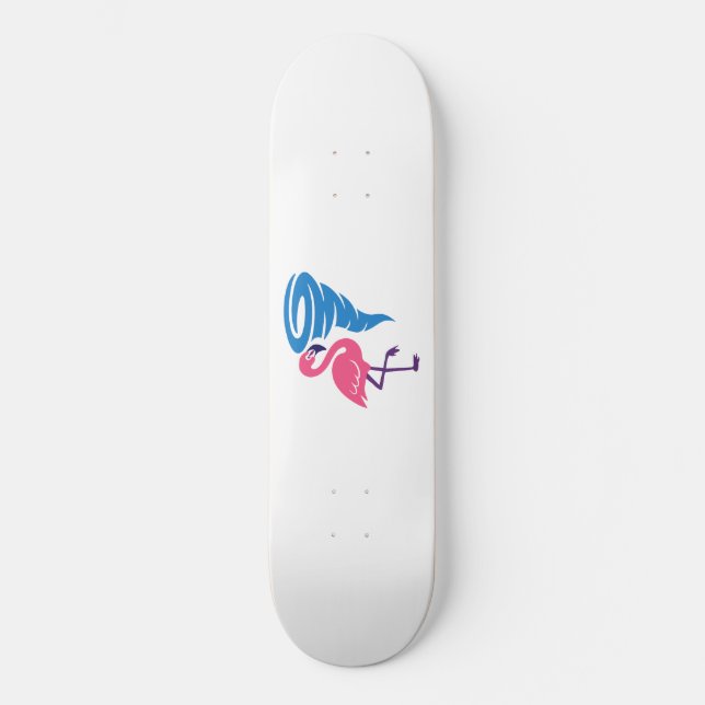 Flamingo Tornado Bold Moderne Graphic Art Skateboard (Vorderseite)