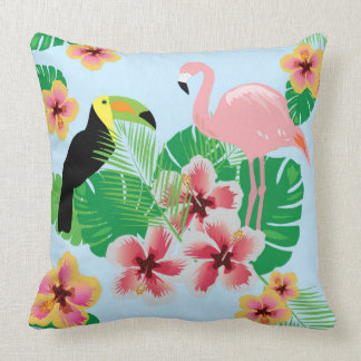 Flamingo Toucan BaumwollWurfs-Kissen Kissen