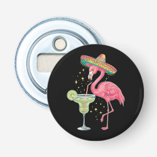 Flamingo trinkt Margarita Lustiger mexikanischer P Flaschenöffner