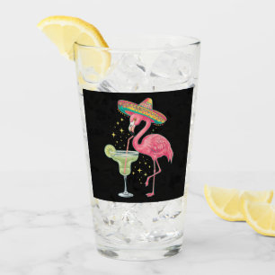 Flamingo trinkt Margarita Lustiger mexikanischer P Glas