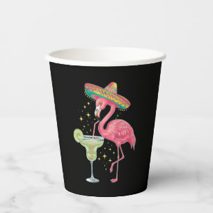 Flamingo trinkt Margarita Lustiger mexikanischer P Pappbecher