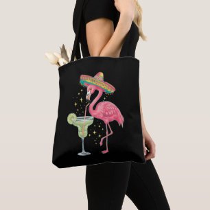 Flamingo trinkt Margarita Lustiger mexikanischer P Tasche