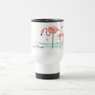 Flamingo-Trio 3" Namen" Reise-Tasse Reisebecher