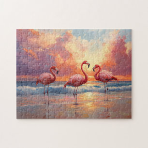 Flamingo Trio am Strand