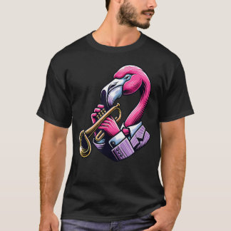 Flamingo-Trompetenanzug Einzigartig T-Shirt
