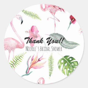 Flamingo Tropen Sommer Geburtstagsfeier Geschenk Runder Aufkleber