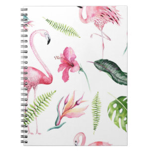 Flamingo Tropen Sommer Insel Chic Hibiskus Rosa Notizblock