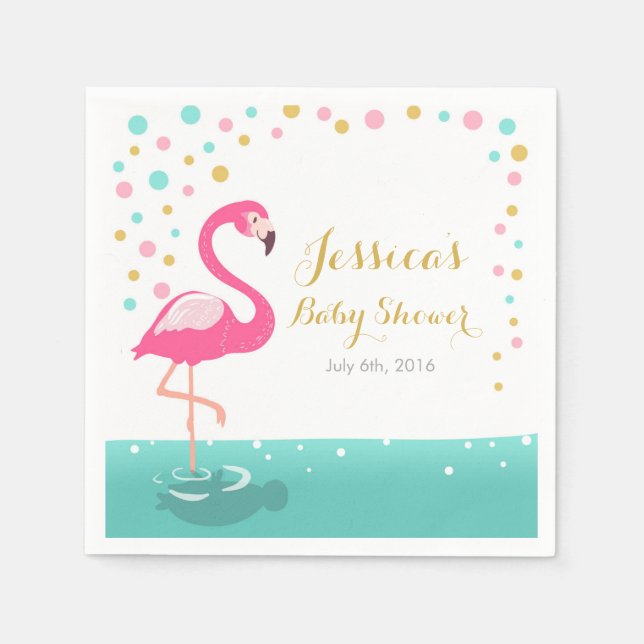 Flamingo Tropical Baby Duschpapier Napkin Girl Serviette (Vorderseite)