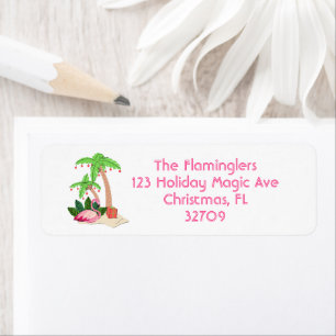 Flamingo Tropical Beach Palm Tree Weihnachten
